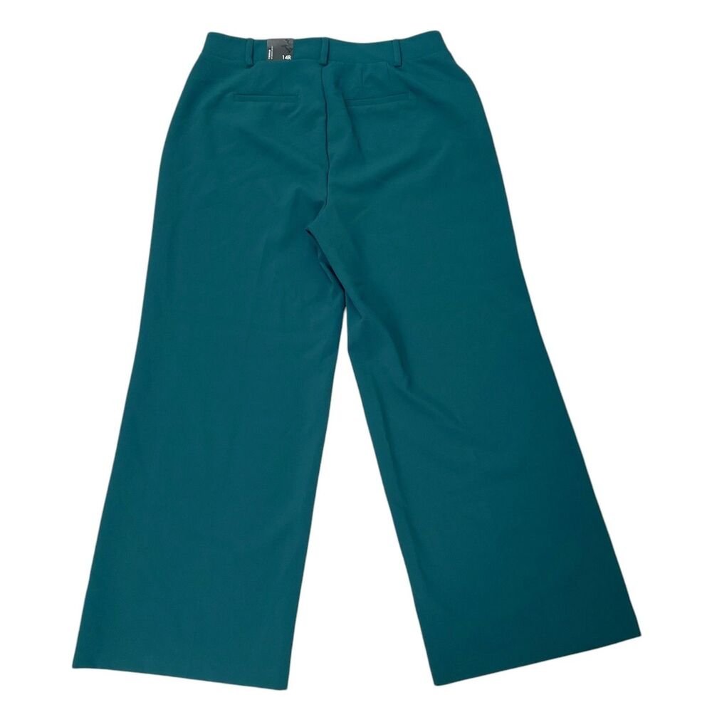 Torrid Structured Wide Leg Pant Trouser Womens 14 Dark Teal Plus High Rise Work - Picture 6 of 11
